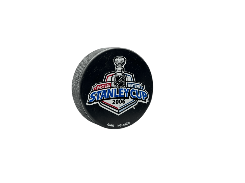 2006 Stanley Cup Final NHL Hockey Puck Played by Carolina Hurricanes vs. Edmonton Oilers