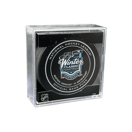 2016 Winter Classic Montreal Canadiens vs. Boston Bruins FOXBORO NHL Team Sher-Wood Official Ice Hockey Game Puck IN CUBE