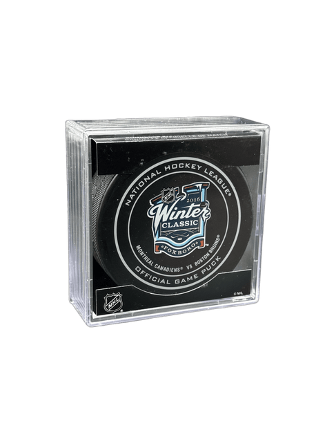 2016 Winter Classic Montreal Canadiens vs. Boston Bruins FOXBORO NHL Team Sher-Wood Official Ice Hockey Game Puck IN CUBE