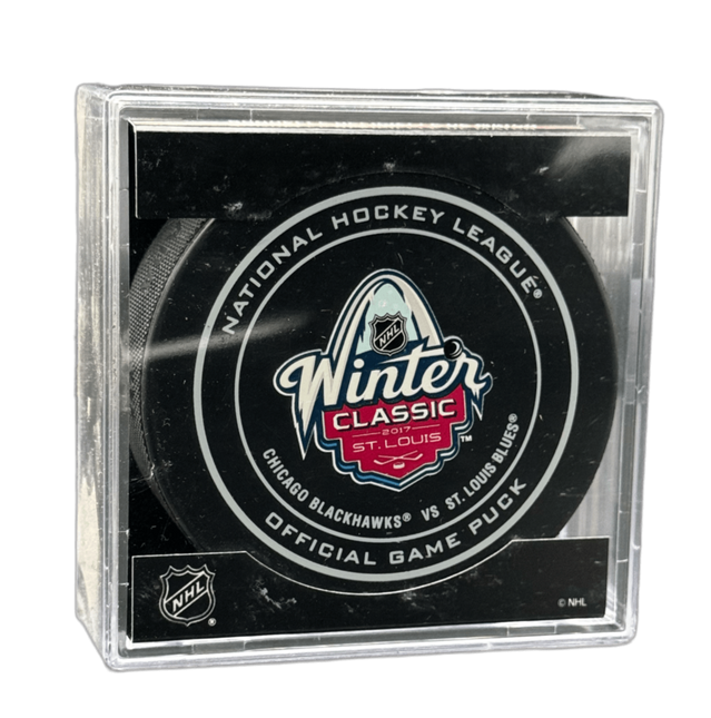 2017 Winter Classic Chicago Blackhawks vs. St. Louis Blues ST. LOUIS NHL Team Sher-Wood Official Ice Hockey Game Puck IN CUBE