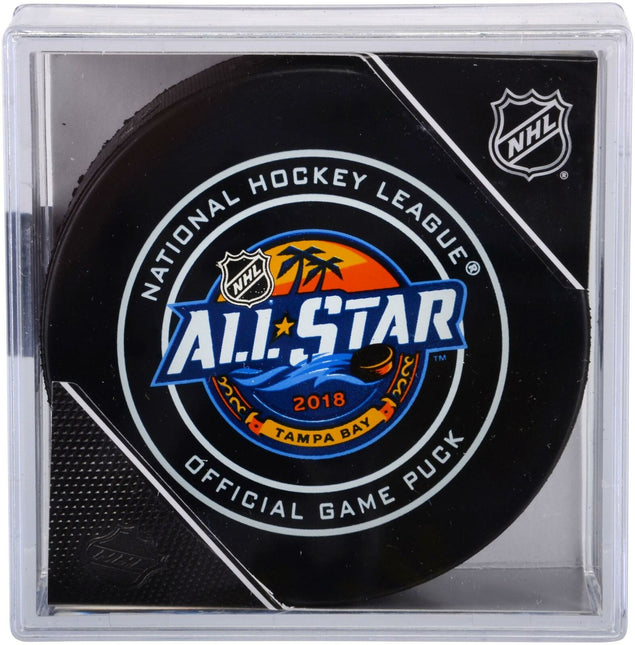 2018 ALL-STAR GAME Tampa Bay NHL Team Sher-Wood Official Ice Hockey Game Puck IN CUBE