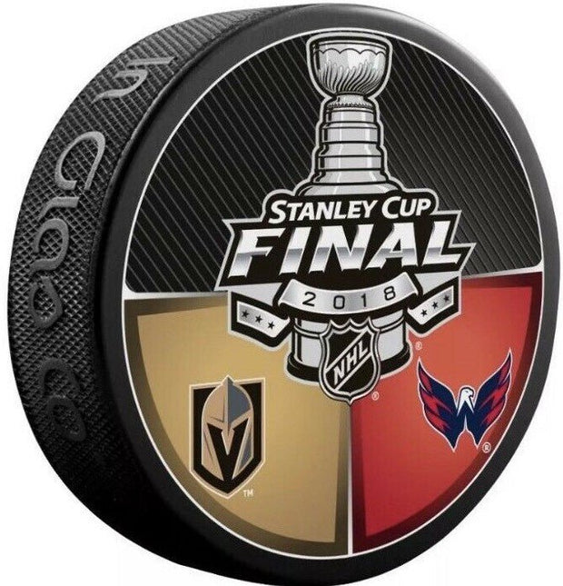 2018 Stanley Cup Final Vegas Golden Knights vs. Washington Capitals Dueling NHL Souvenir Hockey Puck