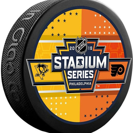 2019 Stadium Series Pittsburgh Penguins vs. Philadelphia Flyers Dueling NHL Hockey Puck Hosted by Philadelphia