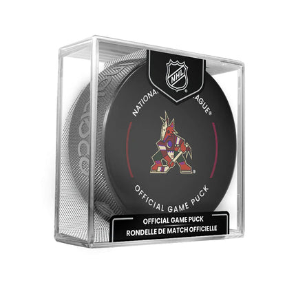 Arizona Coyotes NHL Official Game Hockey Puck In Cube