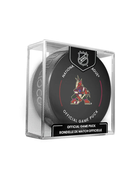 Arizona Coyotes NHL Official Game Hockey Puck In Cube