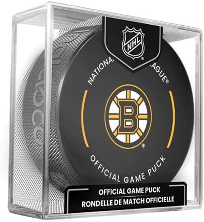 Boston Bruins NHL Official Game Hockey Puck In Cube