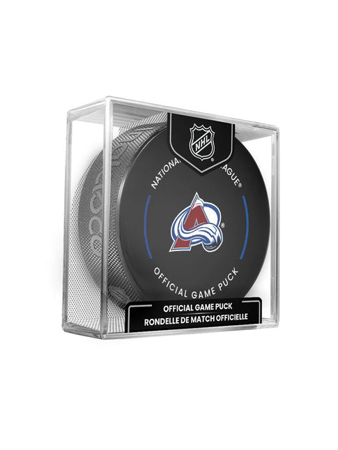 Colorado Avalanche NHL Official Game Hockey Puck In Cube