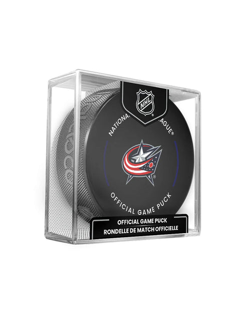 Columbus Blue Jackets NHL Official Game Hockey Puck In Cube