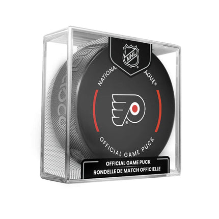 Philadelphia Flyers NHL Official Game Hockey Puck In Cube