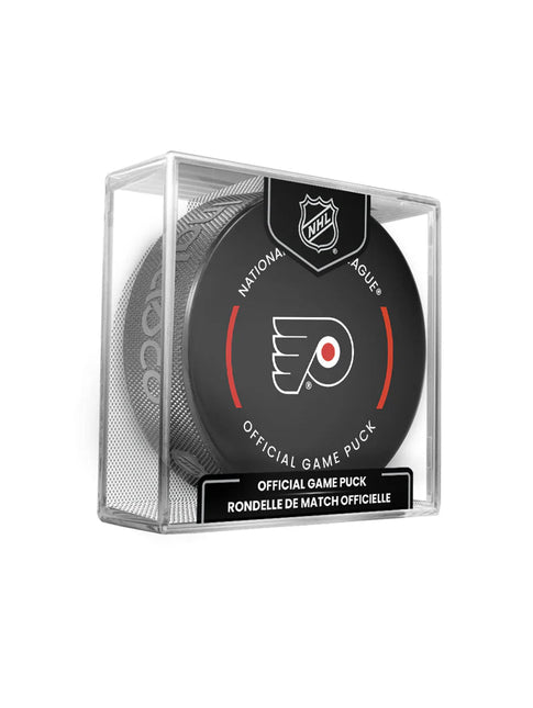 Philadelphia Flyers NHL Official Game Hockey Puck In Cube