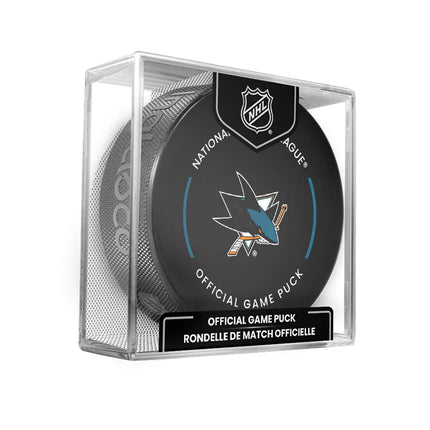 San Jose Sharks NHL Official Game Hockey Puck In Cube