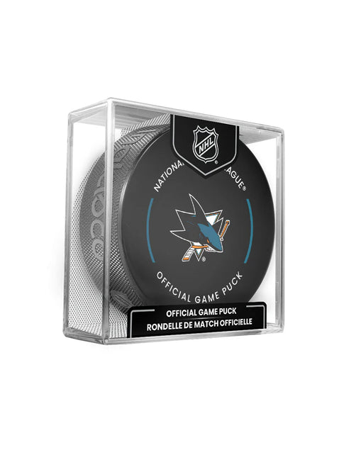 San Jose Sharks NHL Official Game Hockey Puck In Cube