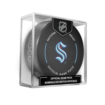 Seattle Kraken NHL Official Game Hockey Puck In Cube