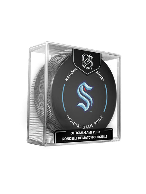 Seattle Kraken NHL Official Game Hockey Puck In Cube