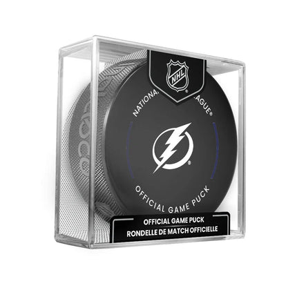 Tampa Bay Lightning NHL Official Game Hockey Puck In Cube