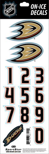 Anaheim Ducks Sportstar NHL Hockey Helmet On-Ice Decals Kit - White