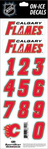 Calgary Flames Sportstar NHL Hockey Helmet On-Ice Decals Kit - White