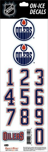 Edmonton Oilers Sportstar NHL Hockey Helmet On-Ice Decals Kit - White