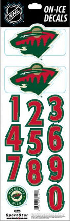 Minnesota Wild Sportstar NHL Hockey Helmet On-Ice Decals Kit - White Retro