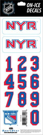 New York Rangers Sportstar NHL Hockey Helmet On-Ice Decals Kit - White