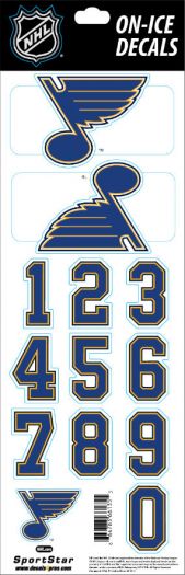 St. Louis Blues Sportstar NHL Hockey Helmet On-Ice Decals Kit - White