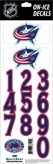 Columbus Blue Jackets Sportstar NHL Hockey Helmet On-Ice Decals Kit - White