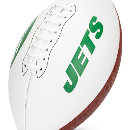 New York Jets Franklin NFL Team Signature Autograph White Panel Football - Deflated