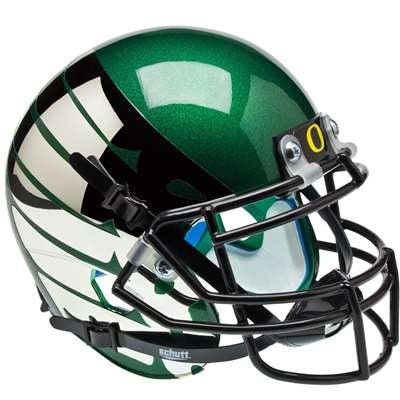 Oregon Ducks Green Wing Chrome Schutt NCAA College Football Authentic Mini Helmet