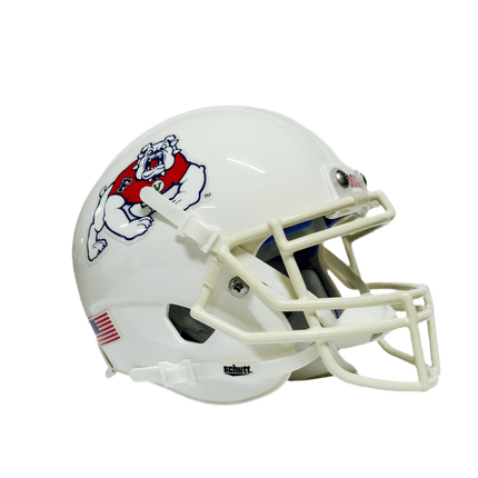 Fresno State Bulldogs White Schutt NCAA College Football Authentic Mini Helmet