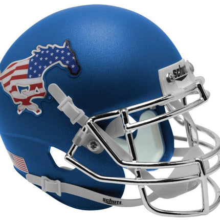 Southern Methodist SMU Mustangs Blue American Flag Schutt NCAA College Football Authentic Mini Helmet