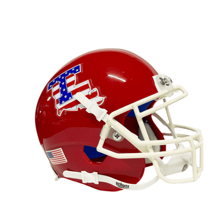 Louisiana Tech Bulldogs Scarlett American Flag Logo Schutt NCAA College Football Authentic Mini Helmet