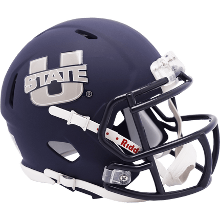 Utah State Aggies Matte Navy Riddell NCAA Speed Mini Helmet