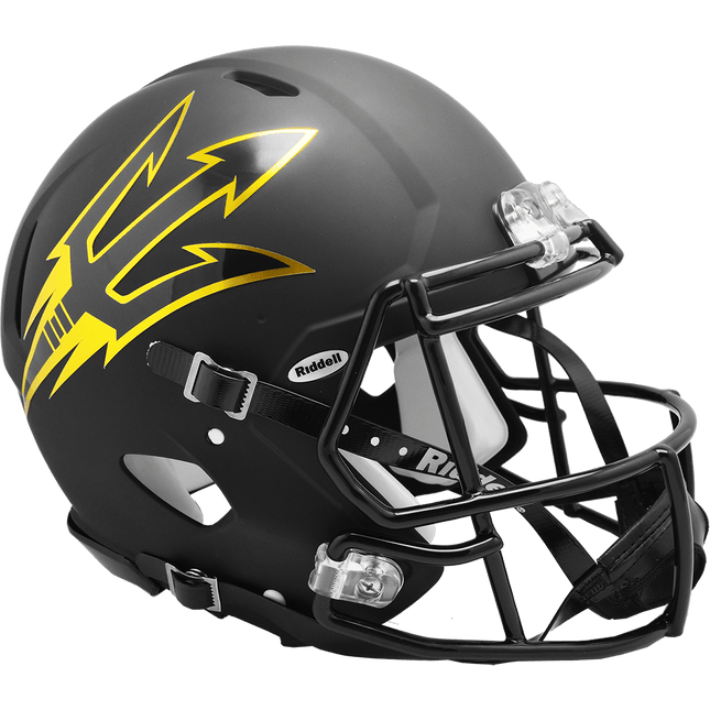 Arizona State Sun Devils Satin Black Riddell NCAA Authentic Speed Full Size Helmet