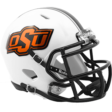 Oklahoma State Cowboys White Riddell NCAA Speed Mini Helmet