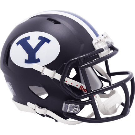 BYU Brigham Young Cougars Navy Blue Riddell NCAA Speed Mini Helmet