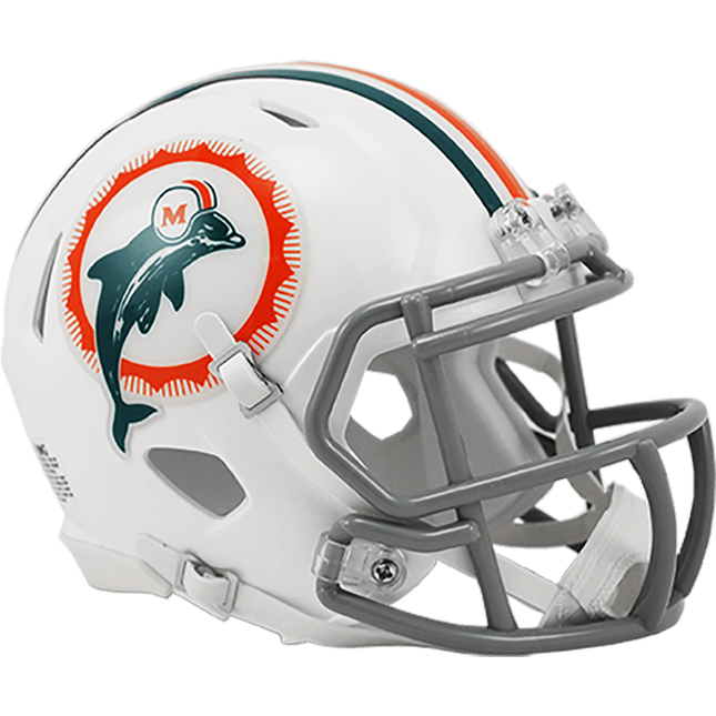 Miami Dolphins 1972 Throwback Riddell NFL Speed Mini Helmet