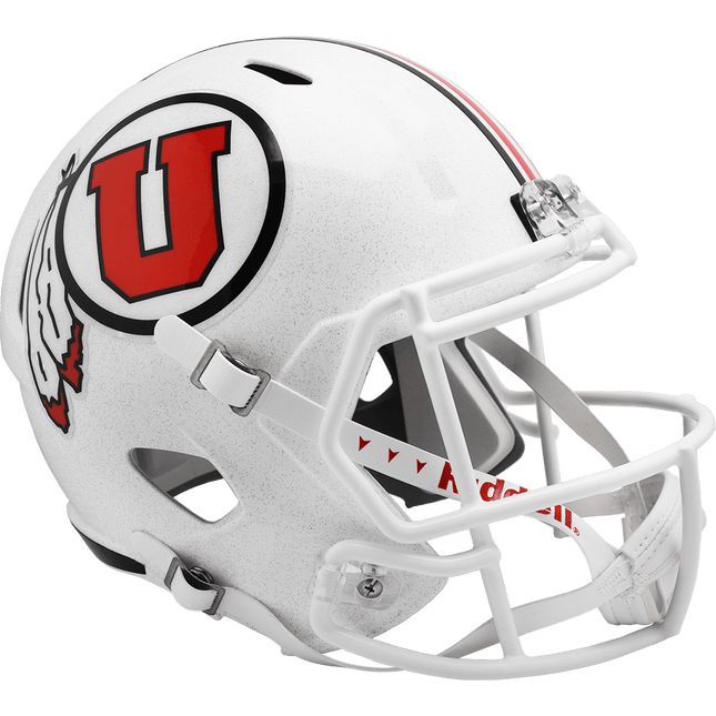 Utah Utes White Riddell NCAA Deluxe Replica Speed Full Size Helmet