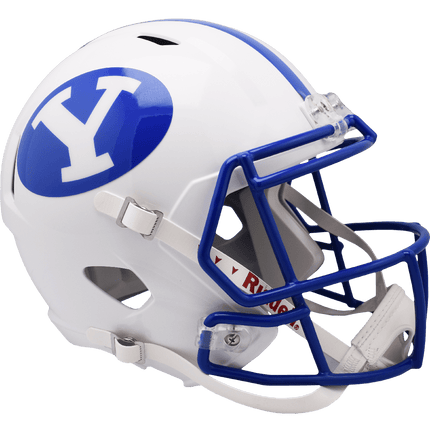 BYU Brigham Young Cougars White w/ Light Blue Logo Riddell NCAA Deluxe Replica Speed Full Size Helmet