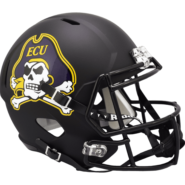 East Carolina Pirates ECU Matte Black Riddell NCAA Deluxe Replica Speed Full Size Helmet