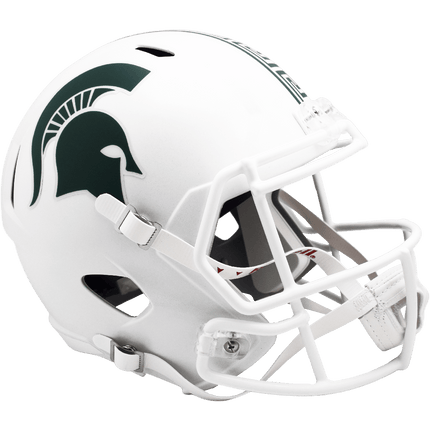 Michigan State Spartans 2023 White Riddell NCAA Deluxe Replica Speed Full Size Helmet