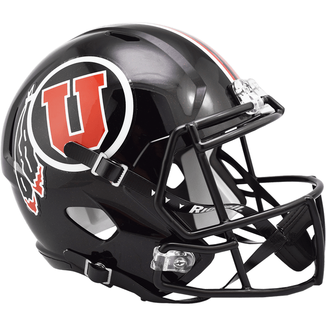 Utah Utes Black Riddell NCAA Deluxe Replica Speed Full Size Helmet