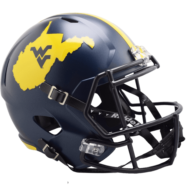 West Virginia Mountaineers 2023 Navy Country Roads Riddell NCAA Deluxe Replica Speed Full Size Helmet