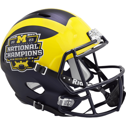 Michigan Wolverines 2023 Champions Riddell NCAA Deluxe Replica Speed Full Size Helmet