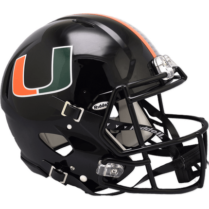 Miami Hurricanes Black Riddell NCAA Authentic Speed Full Size Helmet