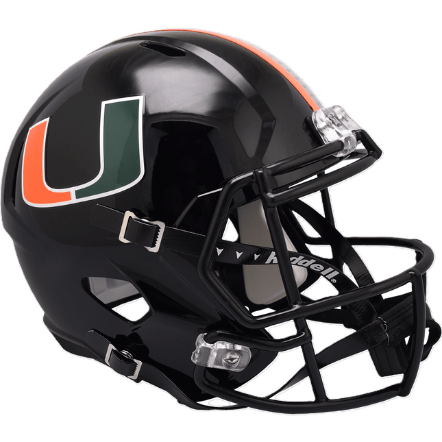 Miami Hurricanes Black Riddell NCAA Deluxe Replica Speed Full Size Helmet