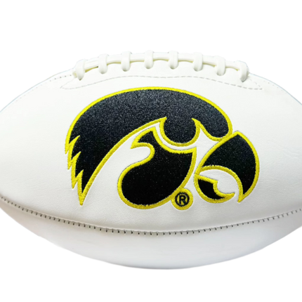 Iowa Hawkeyes Rawlings Jarden Sports NCAA Signature Autograph White Panel Football - Deflated