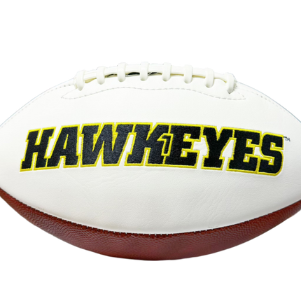 Iowa Hawkeyes Rawlings Jarden Sports NCAA Signature Autograph White Panel Football - Deflated