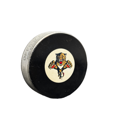 Florida Panthers "Jumping Panther" 2012 Era Throwback NHL Team Logo Autograph Model Hockey Puck