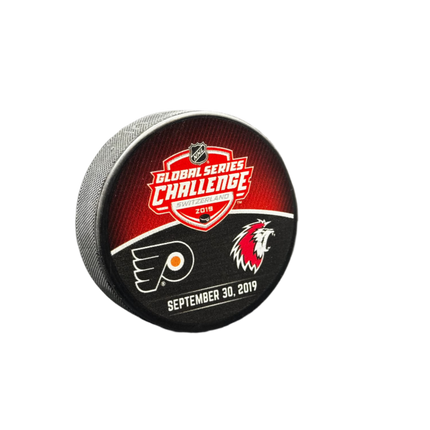 Philadelphia Flyers GLOBAL SERIES CHALLENGE September 30, 2019 NHL Souvenir Model Hockey Puck