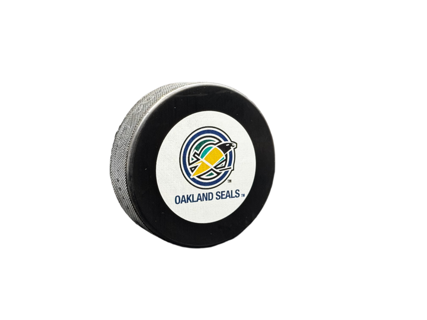 Oakland Seals 1967-1970 Throwback NHL Team Logo Autograph Model Hockey Puck